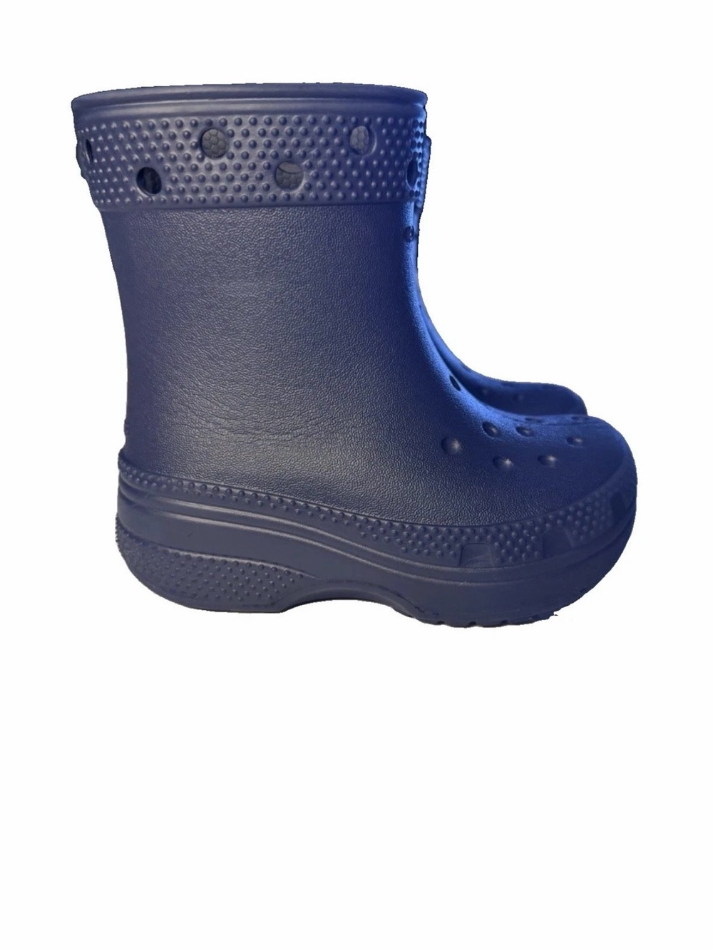CROCS Kids Navy Blue Classic Rain Clogs - Picture 2 of 8